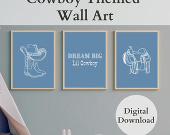 Cowboy Kinderzimmer Poster: Western Junge Zimmer Wand Kunst (Digitaler Download)