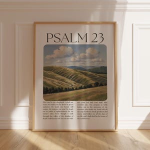 Psalm 23 Wall Art, Christian Home Decor, Psalm 23 Christian Print, Aesthetic Faith Wall Decor, Vintage Prints, Faith Gift For Her, Scripture