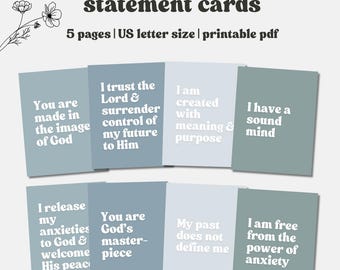 Christliche Affirmationskarten: Bibelbasierte Angstlinderung (Digitaler Download)
