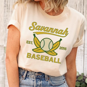 Retro Savannah Baseball T-shirt, Vintage Summer Softball Tee, Unisex Banana Fan Shirt Top, Funny Summer Sports Game Gift, Gift For Mom Shirt