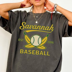 Comfort Colors® Retro Savannah Baseball T-shirt, Vintage Summer Softball Tee, Unisex Banana Fan Shirt Top, Funny Summer Sports Game Gift,