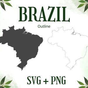Brazil Outline Map SVG | Outline Map Vector | Contorno Mapa Vector
