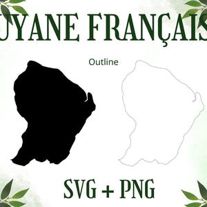 French Guiana Outline Map SVG | Outline Map Vector | Outline Map Vector