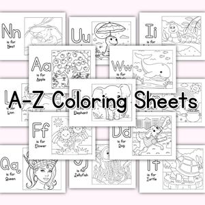 Hojas de trabajo de aprendizaje del abecedario para niños / Hojas de colorear, trazar y reconocer letras de la A a la Z / Paquete de alfabeto para preescolar y jardín de infantes