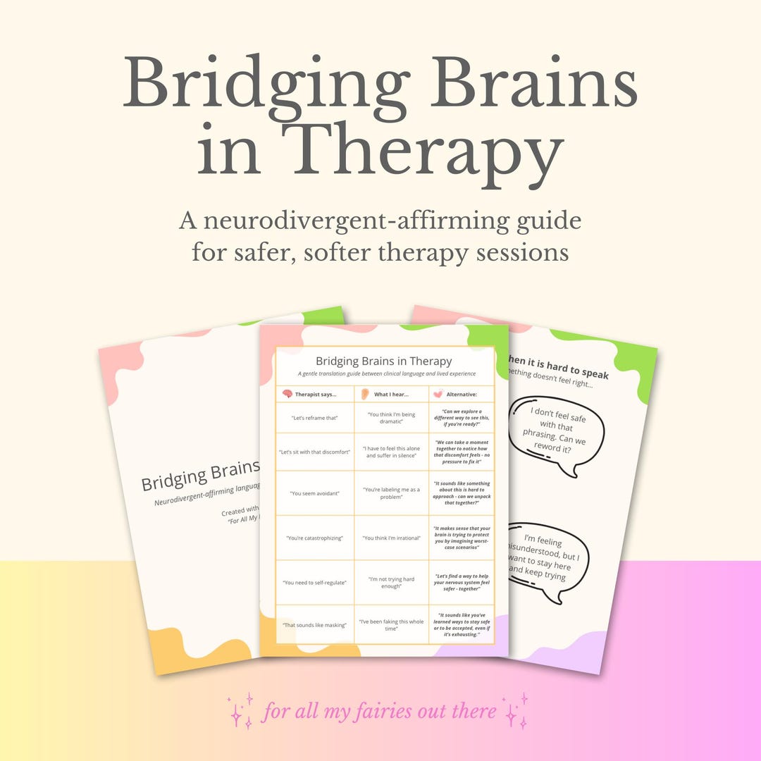 Bridging Brains in Therapy | Nd-affirming Printable Guide for Clients ...
