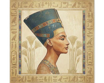 ネフェルティティ美しき女王 - エジプト美術 - キャンバスに手描きされ