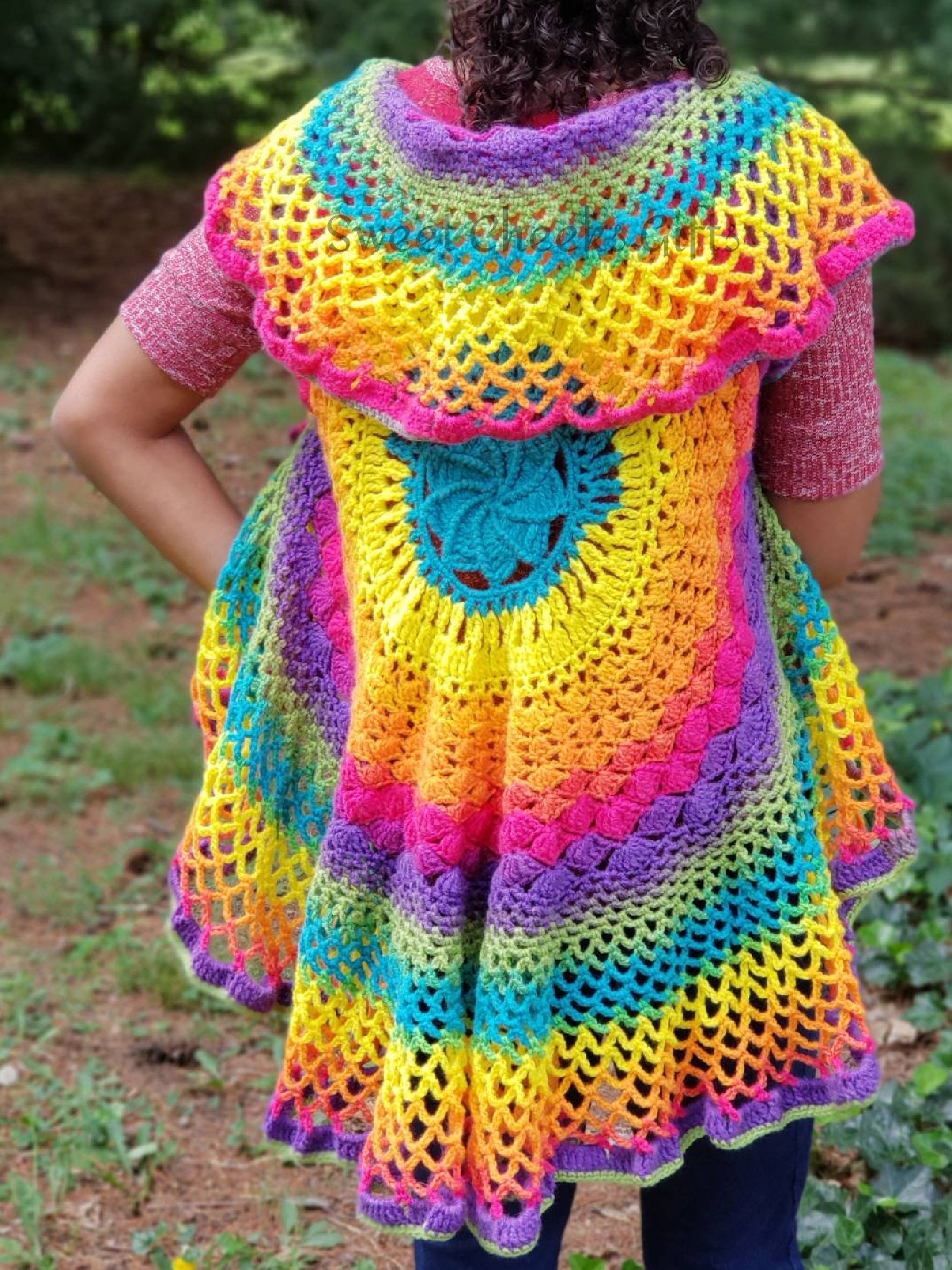 mandala crochet vest