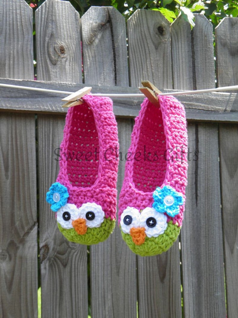 YOUTH Owl Ballet Style Slippers Custom Made to Order Pink - Etsy