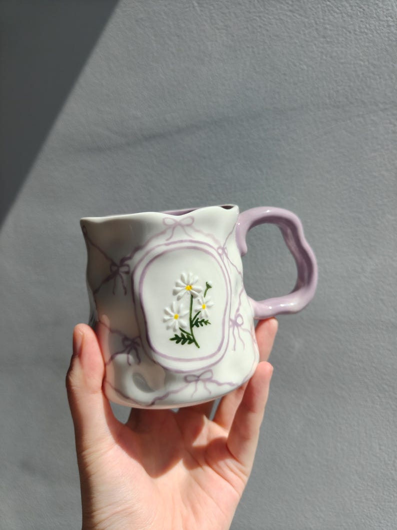 Hand Painted Birth Flower Mug, Personalized Birthday Month Flower Cup, Ceramic Floral Mug, Custom Gift for Her, Mom Sister Friend Gift image 15