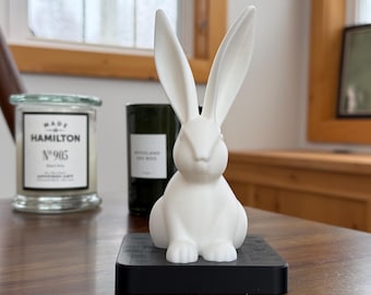 3D Printed Easter Bunny Statue: Modern Table Decoration