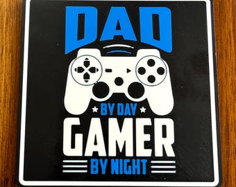Pappa Gamer-underlägg, Fars dag-present, 3D-printad PLA