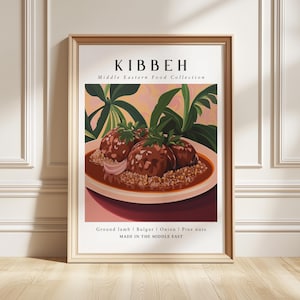 Kibbeh Kunstdruck, Nahöstliches Essen Poster, Klassische Küche Wanddekoration, Feinschmecker Geschenk