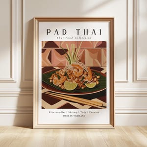 Pad Thai Art Print, Thai Street Food Poster, Kitchen Wall Decor, Foodie Gift