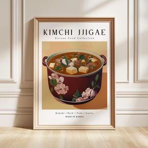 Kimchi Jjigae Art Print, Korean Soup Poster, Spicy Stew Kitchen Decor, Foodie Gift