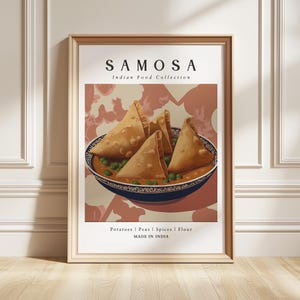 Samosa Art Print, Indian Street Food Poster, Kitchen Wall Decor, Foodie Gift