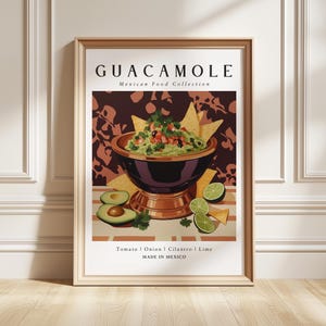 Guacamole Art Print, Mexican Food Poster, Avocado Kitchen Decor, Foodie Gift