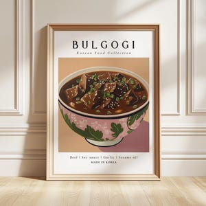 Bulgogi Art Print, koreanisches BBQ Poster, Grillfleisch Küchendeko, Foodie Geschenk