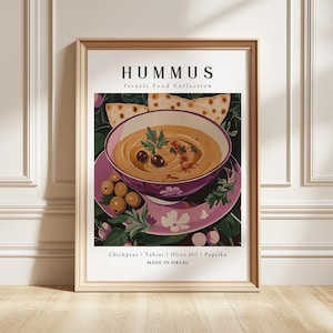 Hummus Kunstdruck, Naher Osten Dip Poster, Küche Wanddekoration, Foodie Geschenk