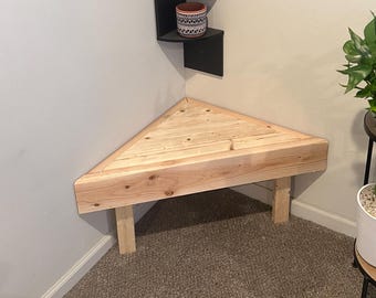 Tavolo angolare moderno / panca / tavolino laterale triangolare, legno, tavolino laterale, treppiede