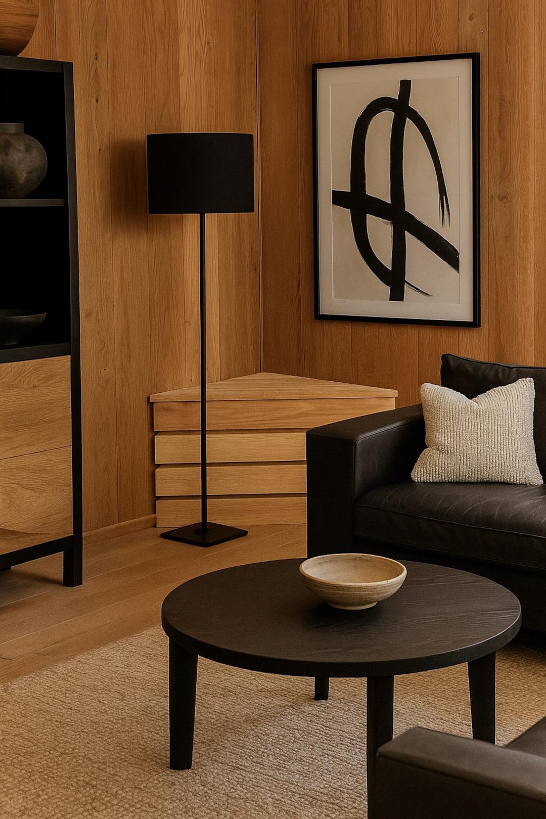 Modern Oak Corner Table / Bench | Hidden Compartment | Triangular Side ...