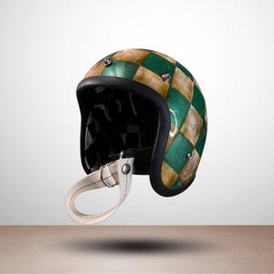 Casque Slimhead 500TX vert style rétro moto personnalisé