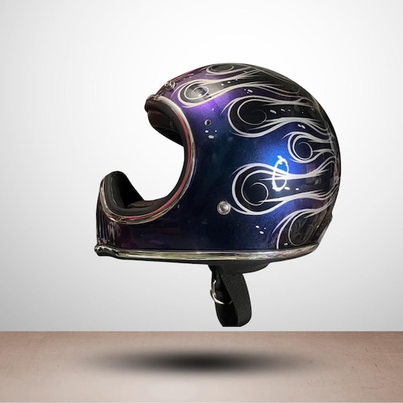 chameleon paint motorcycle helmet Vintage Handmade Cakil Gosbone Custom Helmet Chameleon Paint Motorcycle  Helmet for Chopper Bobber