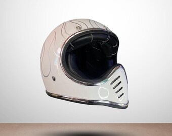 chrome motorcycle helmet australia Custom Rustic Chrome Motorcycle Helmet: Cafe Racer, Bobber, Chopper