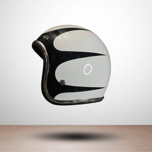 Ręcznie robiony kask Slimhead 500TX Stripe Basic w stylu retro vintage dla motocyklistów typu chopper bobber