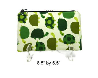 Turtle Zipper Pouch, Student Pouch, Cosmetic Bag, Makeup Bag Pouch, Animal Print Pencil Pouch, Zip Bag, Cotton Zipper Case, Purse Organizer