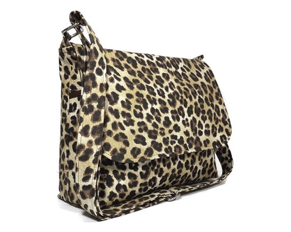 Black leopard Jane crossbody handbag - Brushed gold hardware – Cushette