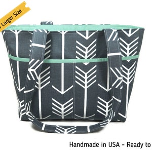Bolso arrow arrow oscuro, bolso de doble correa, bolso abierto, bolso mediano, bolso de algodón, bolsillo de tela, bolso hecho a mano