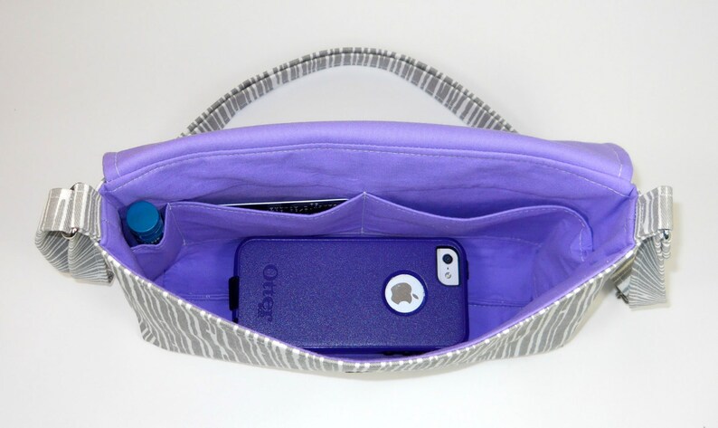 small grey cross body bag