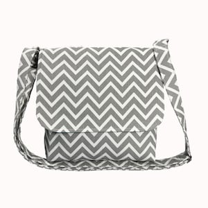 Bolso verde azulado gris, bolso bandolera pequeño, bolso cruzado, bolso con estampado de chevron gris, bolso cruzado, cartera de algodón, bolso bandolera de tela para mujer