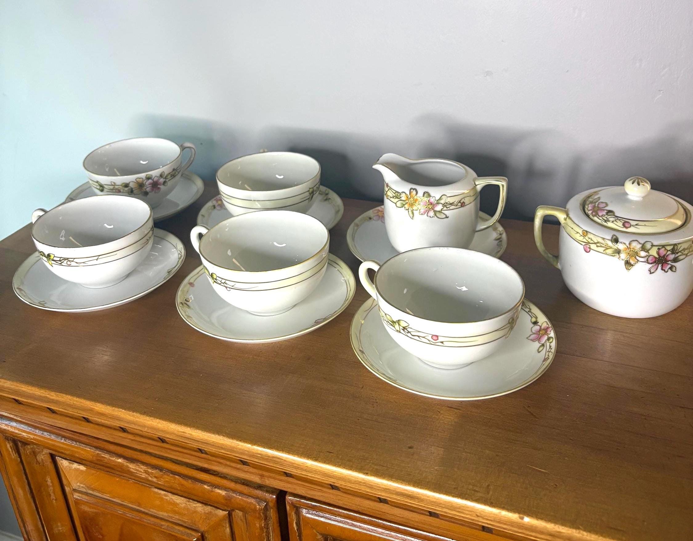 Noritake Handpainted Japan Tea Set - Etsy