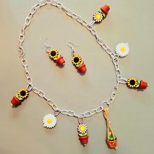 Sunflower Necklace and Earring set
