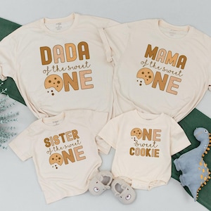 Cookies and Milk Sweet One 1st Birthday Party Shirts, Sweet One Family Matching First Birthday Tshirt, Milk and Cookie Theme Birthday Tee