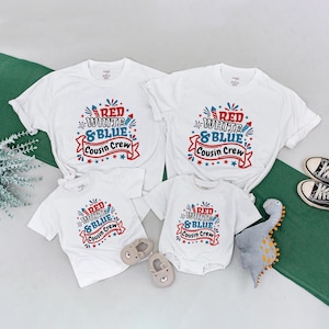 Red White and Blue Cousin Crew 2025 Shirt, 4th of July Cousin Crew Shirt, Matching Cousins Tee, 4th Of July Kids Shirt, Independence Day Tee