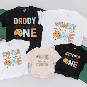 Cookies and Milk Sweet One 1st Birthday Party Shirts, Sweet One Family Matching First Birthday Tshirt, Milk and Cookie Theme Birthday Tee