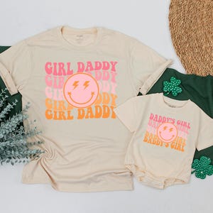 Personalized Girl daddy and Daddy&#39;s Girl T-shirt, Dad And Baby Matching Family, Daughter Kid outfit, Retro OutFit, Baby Romper gift, toddler