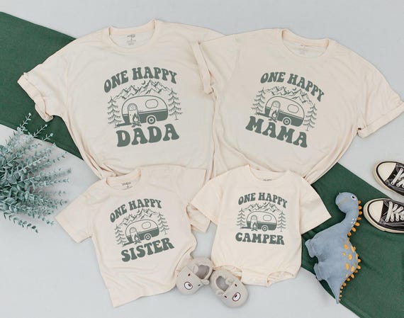 One Happy Camper Shirt, First Birthday Shirt, Camping 1st Birthday Outfit, One Happy Camper Matching Family Tees, Camp Mommy and Me Shirts