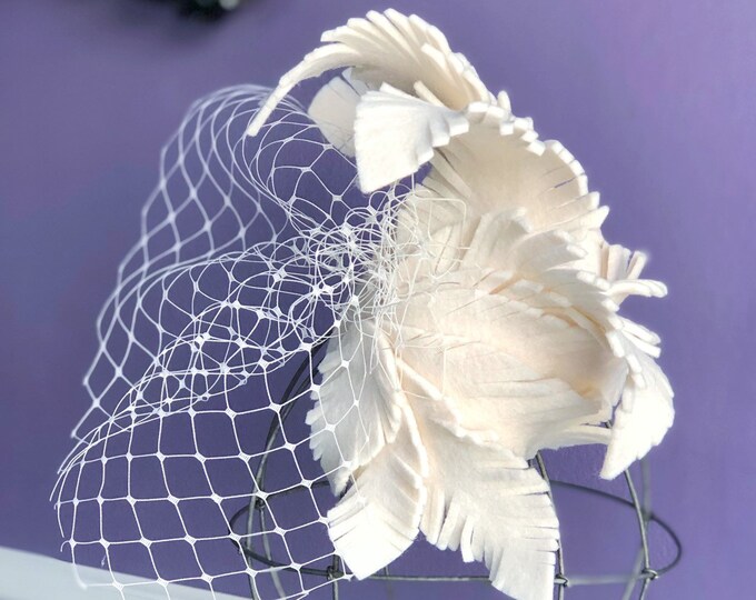 bridal birdcage headpieces