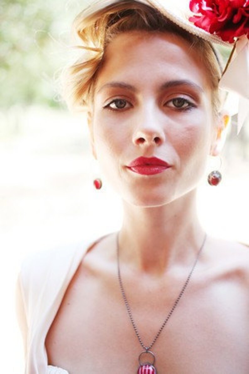 Holiday party hat Christmas top hat white mini top hat red image 3