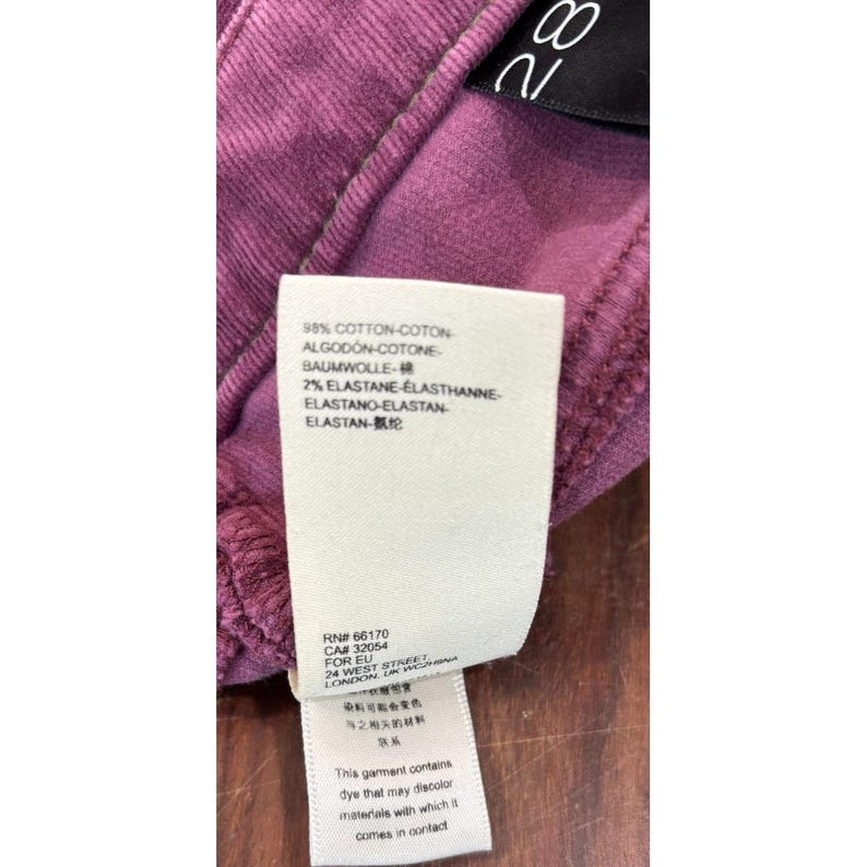 Anthropologie Pilcro solidne fioletowe aksamitne legginsy Serif obcisłe spodnie 28 zdjęcie 10