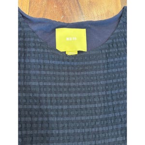 Anthropologie Maeve Navy Textured Short Sleeve Knee Length Sheath Dress Size XS image 4
