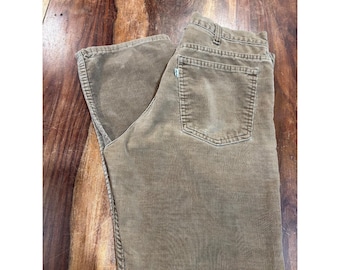 VTG Levis 519 80s brown corduroy jeans mens 32x30 White Tab Talon 42 zipper