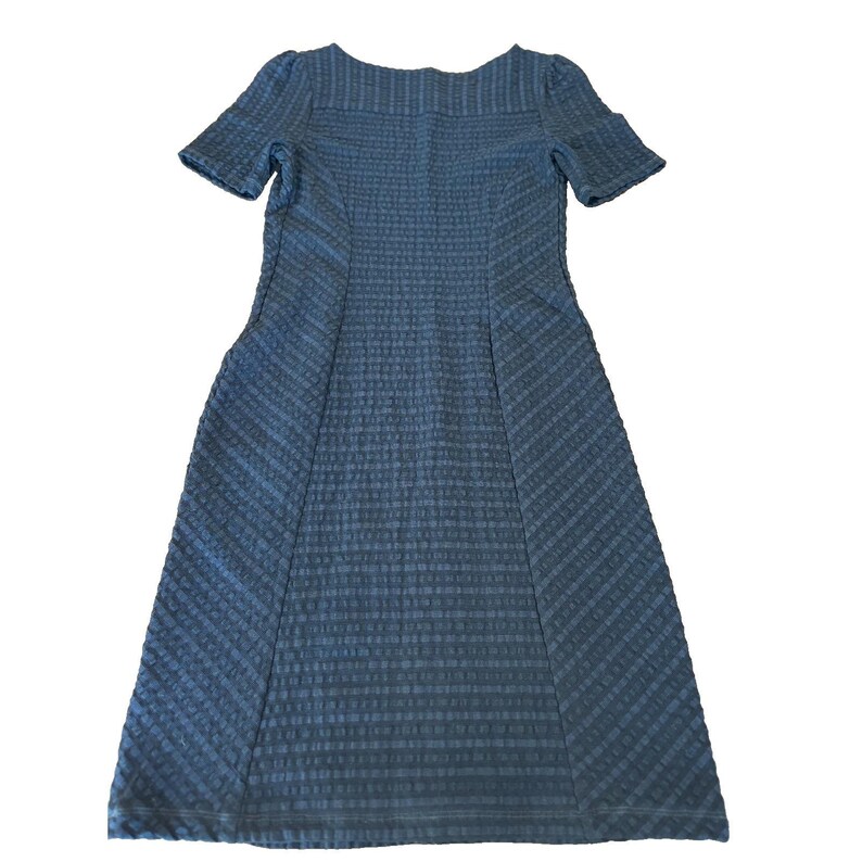 Anthropologie Maeve Navy Textured Short Sleeve Knee Length Sheath Dress Size XS image 2