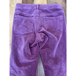 Anthropologie Pilcro solidne fioletowe aksamitne legginsy Serif obcisłe spodnie 28 zdjęcie 11