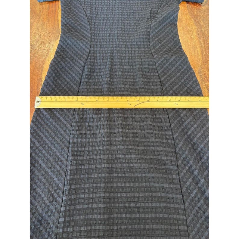 Anthropologie Maeve Navy Textured Short Sleeve Knee Length Sheath Dress Size XS image 7