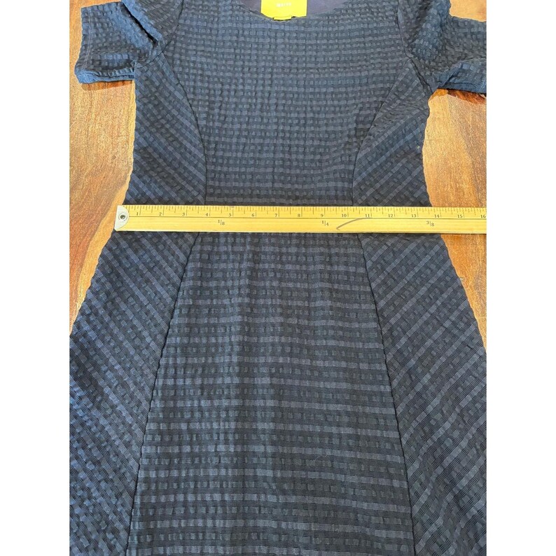 Anthropologie Maeve Navy Textured Short Sleeve Knee Length Sheath Dress Size XS image 6