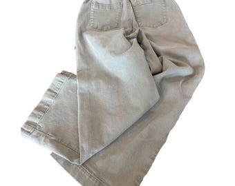OAK + FORT Wide Leg comfort green khaki womens' sz small waist 25" inseam 25"